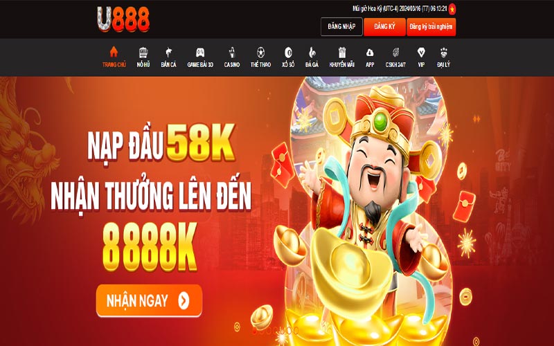 Nhận khuyến mãi u888 tặng 58k miễn phí