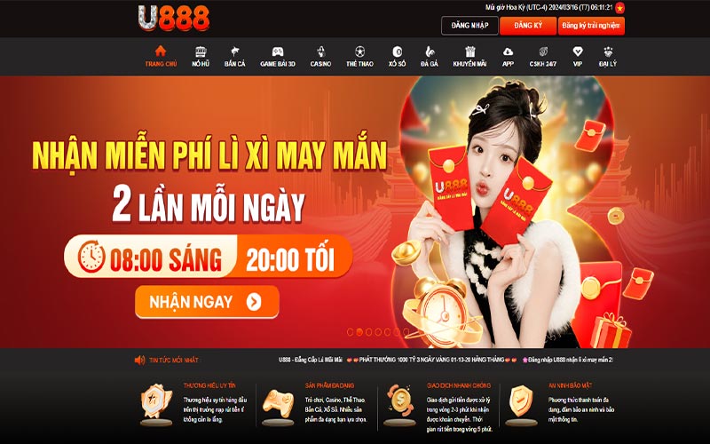 Ưu đãi nhà cái u888bet tăng trải nghiệm người chơi